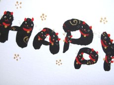 画像2: 福猫文字色紙「HAPPY」 (2)